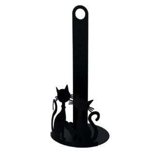 Portascottex metallo gatti nero tondo cm ø15h33