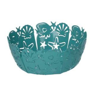 Cestina metallo cavalluccio verde acquatondo cm ø20h7