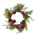 Coroncina plastica rosso tondo cm ø20