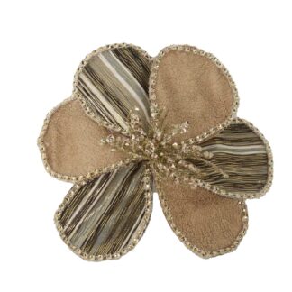 Fiore tessuto marrone con clip cmø17