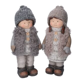 Bambini resina grigio e blu 2 assortiticm12x9h26,5