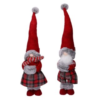 Gnomo tessuto rosso 2 assortiti cm16x10h60