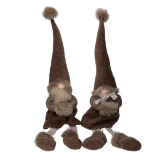 Gnomo tessuto seduto beige 2 assortiti cm13x14h78