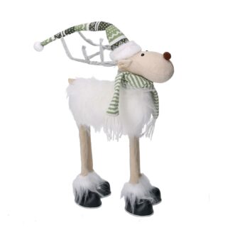 Renna tessuto bianco cm19x17h41