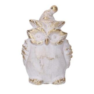 Gufo resina bianco cm9x6,7h11,6