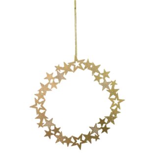 Ghirlanda metallo oro cm23x0,1x23