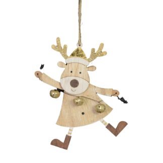 Renna legno oro cm15x2x17