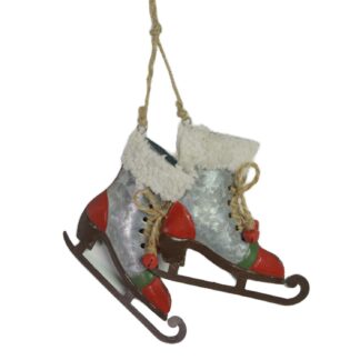 Pattini metallo grigio rosso cm13x2x14