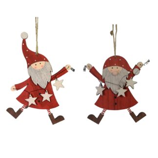 Babbo natale legno rosso 2 assortiti cm12x2x17