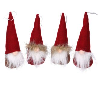 Gnomo tessuto marrone rosso 4 assortitida appendere cmh20