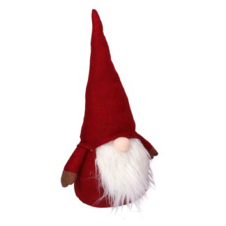 Gnomo tessuto marrone rosso cm19x17h45