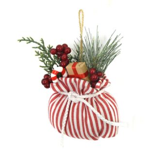 Pacco regalo tessuto rosso cm11x5x15