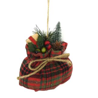 Pacco regalo tessuto rosso cm11x5x15