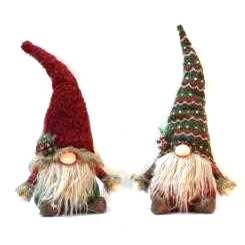 Gnomo tessuto verde rosso 2 assortiti cm28x17h64