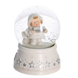 Palla di vetro bambina bianco cm7x7h9