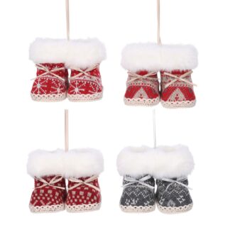 Scarpa tessuto rosso blu 4 assortiti cm4x4x7