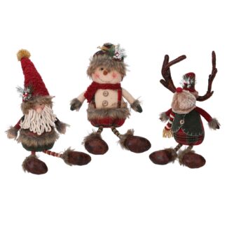 Pupazzo tessuto verde rosso 3 assortiticm25x12h58