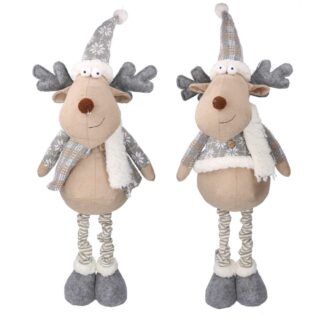 Renna tessuto beige grigio 2 assortiti cm35x11h68/94