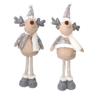 Renna tessuto beige grigio 2 assortiti cm29x9h72