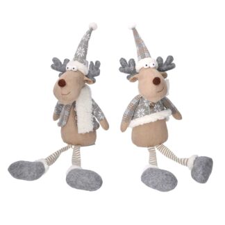 Renna tessuto beige grigio 2 assortiti cm28x10h47/68