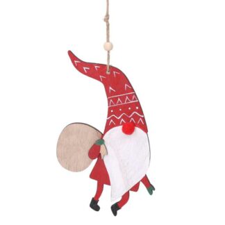 Gnomo legno rosso cm11x0,8x28