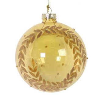 Sfera vetro foglie oro oro cm ø6h6