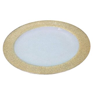 Sottopiatto vetro bordo oro cm ø33h4