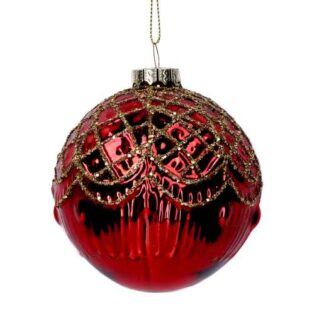 Sfera vetro rosso cm ø8h8