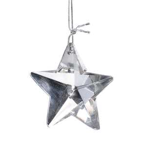 Stella vetro argento cm5x4,8x1,3
