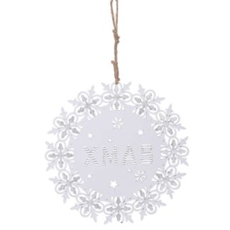 Addobbo legno bianco cm30x0,3x46,5