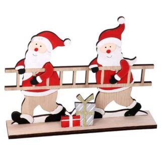 Babbo natale legno rosso cm22x5h17,5