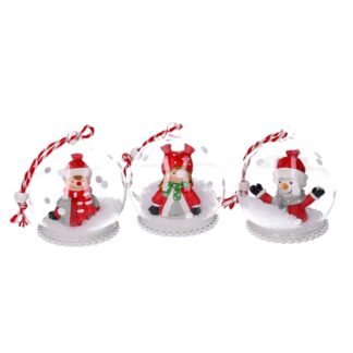 Sfera vetro rosso 3 assortiti cm ø6h15,5