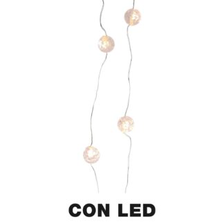 Luce filo 10 led pallina bianco caldo alimentazione batteria 0,5xh100x1