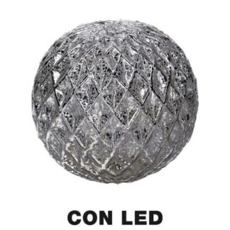 Sfera vetro led argento cm ø15h14
