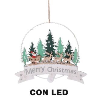 Ghirlanda metallo albero led verde cm25x0,8x36,5