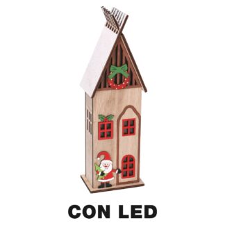 Casetta legno led naturale cm7x5,5h22,5