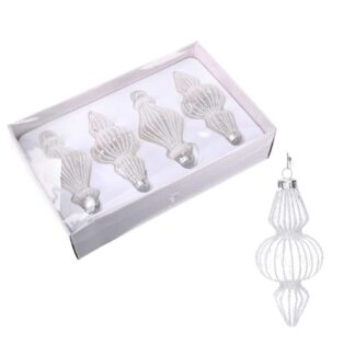 Sfera vetro confezione 4pz bianco cm27,5x17,5h6,5