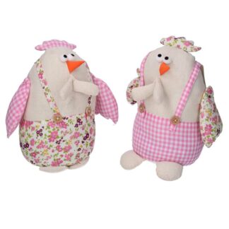 Fermaporta poliestere gallo rosa 2 assortiti cm15x13h22