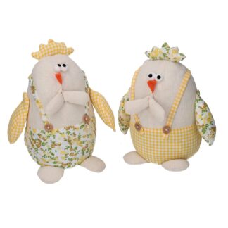 Fermaporta poliestere gallo giallo 2 assortiti cm15x13h22