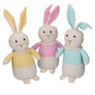 Fermaporta poliestere coniglio 3 assortiti cm13x13h37