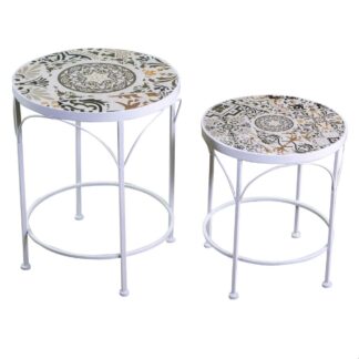 Colonnina mosaico metallo 1-2 Frigole tondo cm ø35h43,5