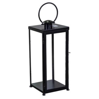 Lanterna metallo nero quadro cm30x30h73/95