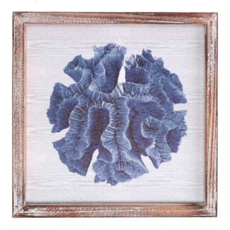 Quadro legno mare corallo blu quadro cm30x30h2,5