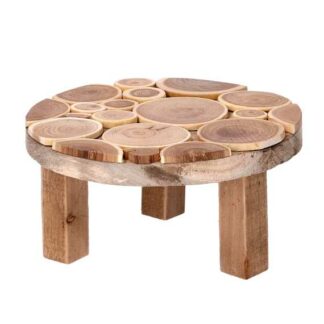 Portacandele legno naturale tondo cm ø20h10