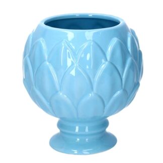Vaso calice ceramica azzurro cm ø20,5h21,5