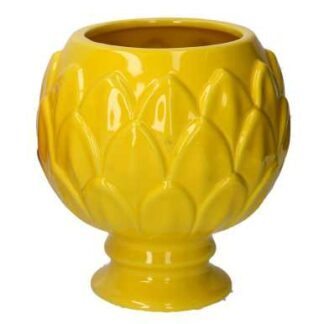 Vaso calice ceramica giallo cm ø20,5h21,5