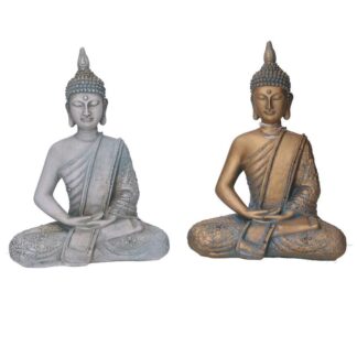 Buddha resina oro grigio 2 assortiti cm20x10h26,5
