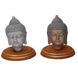 Buddha resina oro grigio 2 assortiti cmø15h18