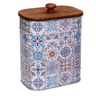 Scatola metallo mandala bianco ovale cm13x8,5h16,3