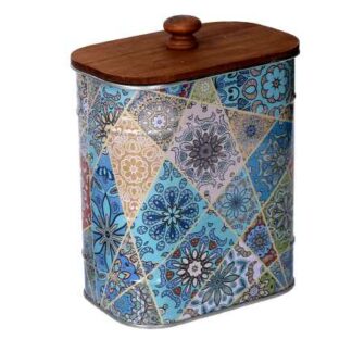 Scatola metallo mandala multicolor ovale cm13x8,5h16,3